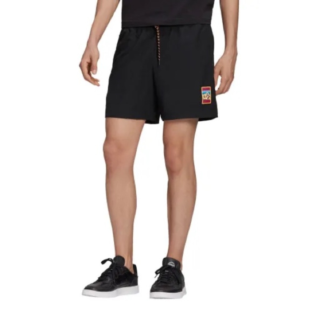 adidas Originals Men’s Large Adiplore Woven Shorts Black Logo Athletic Shorts